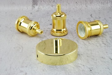 золотой блестящий патрон для лампочки е27, металлический паук, лампа Эдисона ретро