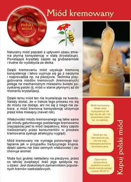 Broszurka informacyjna ulotka - miód kremowany (20szt) - U14