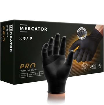 Rękawice nitrylowe POWERGRIP IDEALL GRIP BLACK L