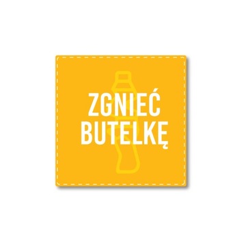Naklejka recykling ZGNIEĆ BUTELKĘ 20cm