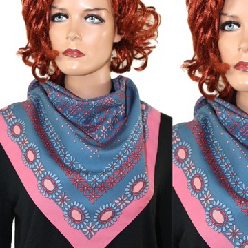 sy2 Stylowa Chusta Apaszka Drobne Wzorki 66x68