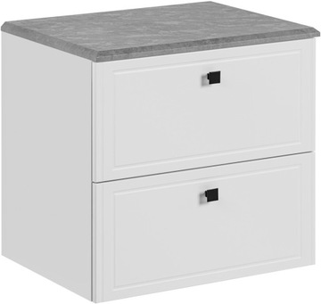 Biała szafka łazienkowa 60cm ALPENA z blatem beton