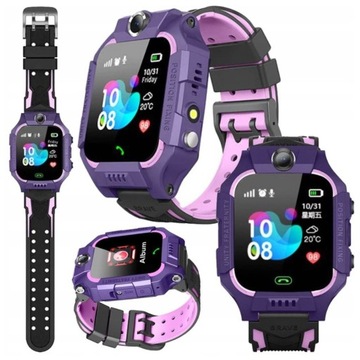 Smartwatch zegarek dziecięcy Q19 Lokalizator GPS fioletowy Dzień Dziecka