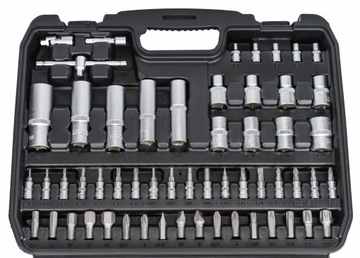 ZESTAW KLUCZY NASADOWYCH KLUCZE NASADOWE 108 EL. ZESTAW WALIZKA DO AUTA