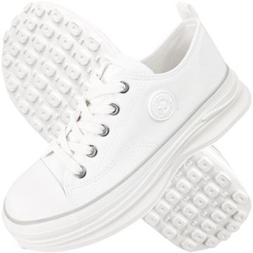 biaŁe Trampki Damskie Big Star tenisówki Na Platformie buty NN274126 38