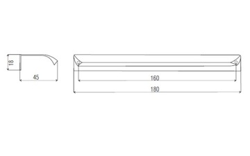 Ручка мебельная кромочная PIONAT2, черный матовый L212
