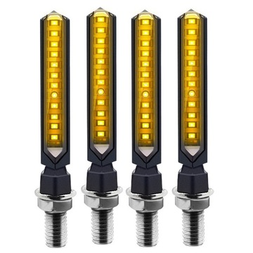 4 SZT/ZESTAW KSZTAŁT 12LED MOTOCYKL ŻÓŁTE ŚWIATŁO
