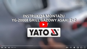 GRILL GAZOWY OGRODOWY 11KW 3W1 CZTEROPALNIKOWY Z POKRYWĄ CZARNY YATO