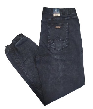 6XL Duże Spodnie Ciemne Joggery Ściągacz Jeans Wygoda