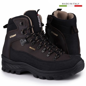 Buty męskie Grisport MARRONE DAKAR TREKKING GRITEX SKÓRA BLACK BROWN