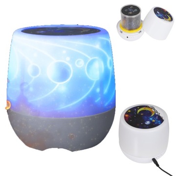 GWIAZD KSIĘŻYC PROJEKTOR LED LAMPA NOCNA OBRÓT 360° PREZENT+POKAZÓW SLAJDÓW