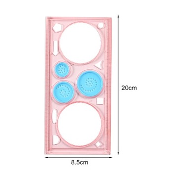 Многофункциональная геометрическая линейка Геометрическая линейка розового цвета