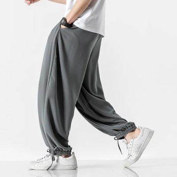 2022 Summer Men Wide Crotch Harem Pants Male Cropp