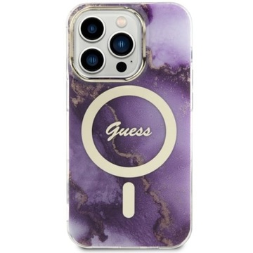 Чехол Guess для iPhone 14 Pro фиолетовый MagSafe