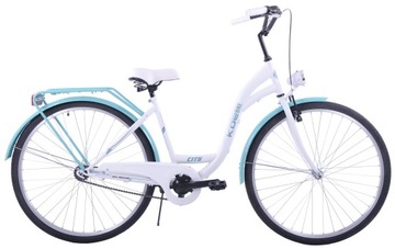 28 женский городской велосипед KOZBIKE K21/E, бело-бирюзовый