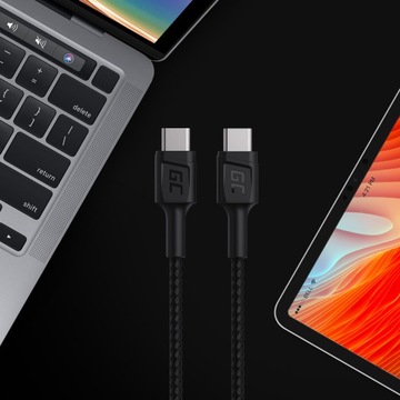 Кабель USB-C — USB-C 2 м + зарядное устройство GC PowerGaN 65 Вт