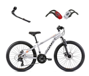 ВЕЛОСИПЕД 24 ROMET RAMBLER SHIMANO MOUNTAIN MTB ОСВЕЩЕНИЕ И СВОБОДНАЯ ПОДСТАВКА