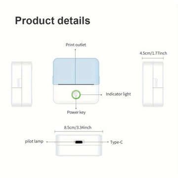 Pocket Printer Wireless Thermal Printers with 1 Rolls Printing Paper
