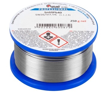 Cyna do lutowania z topnikiem 250g średnica 3 mm