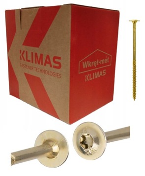 WKRĘTY CIESIELSKIE WKCP 10x140 TORX ŁEB TALERZOWY PODKŁADKOWY KLIMAS 25szt
