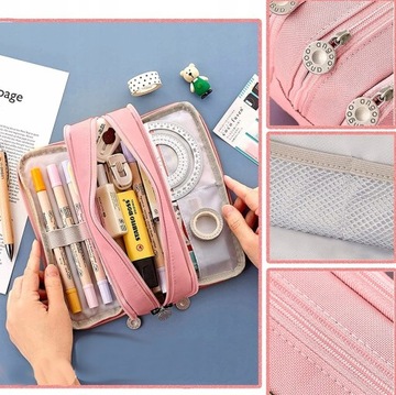 Пенал с отделениями, косметичка, большая сумка 3-в-1