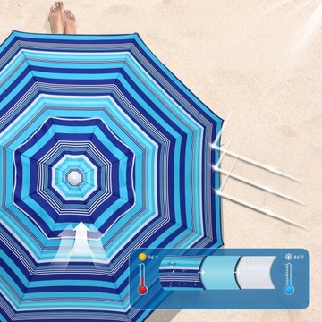 ПЛЯЖНЫЕ ЗОНТЫ СОЛНЕЧНЫЕ ЗОНТЫ ДЛЯ ПЕСКА С СИНИМИ ПОЛОСАМИ
