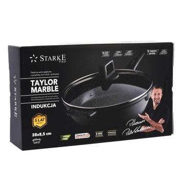 Мраморная ГЛУБОКАЯ СКОВОРОДА БОЛЬШАЯ сковорода ИНДУКЦИЯ 28см Taylor Marble