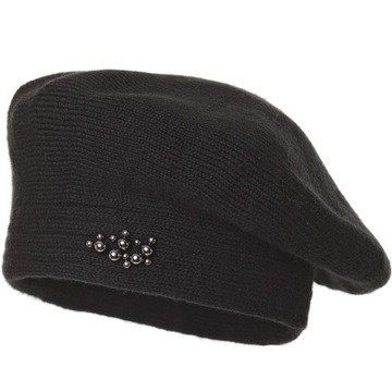 Beret damski LAVINIA Czarny Polski producent