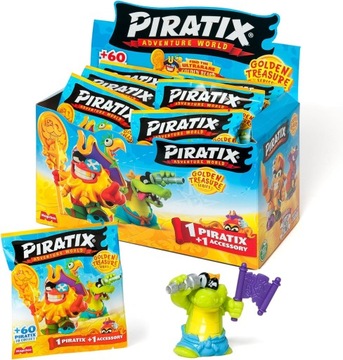 MAGIC BOX - PIRATIX - SERIA GOLDEN TREASURE - BOX 24 SZT SASZETEK Z FIGURKĄ