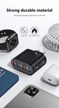 БЛОК ПИТАНИЯ ЗАРЯДНОЕ УСТРОЙСТВО 230 В 48 Вт 6 ПОРТОВ USB - 3 ПОРТА 3,5 А - БЫСТРАЯ ЗАРЯДКА