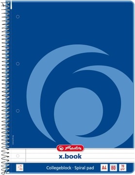 HERLITZ KOŁOZESZYT KOŁONOTATNIK A4 80 KARTEK W LINIE Z MARGINESEM
