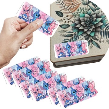 NAKLEJKI PERSONALIZOWANE NA ZESZYTY SZKOLNY 14 szt MOTYW STICH