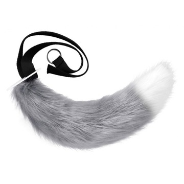 Sztuczny ogon Furry Puppy Kostium ogon szaro-biały