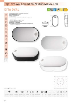 Plafon DITA OVAL W 14W 1000lm z czuj.PIR GXPS043