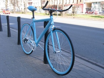 Городской велосипед с фиксированной передачей, синий 25