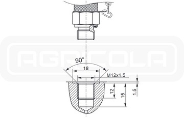 Шланг для измерения давления 1м 12х1,5 с манометром 1/4