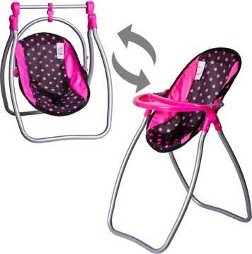 Коляска для куклы 3-в-1 SET XXL, кроватка и стульчик