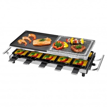 GRILL ELEKTRYCZNY RACLETTE KAMIEŃ PŁYTA 2W1 PROFIC