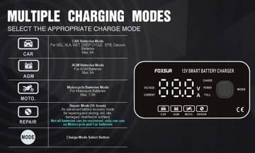 Универсальное интеллектуальное ремонтное зарядное устройство 12V6A