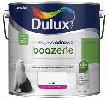 DULUx SZYBKA ODNOWA FARBA DO BOAZERII BIAŁY 2,5L
