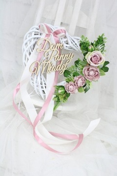 Serce wianek dekoracja drzwi Dom Panny Młodej róż