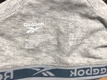 REEBOK серый спортивный бюстгальтер с логотипом S