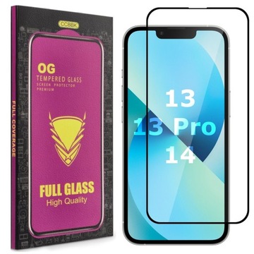 SZKŁO HARTOWANE 9H OG PREMIUM na CAŁY EKRAN do iPhone 13 / 13 Pro / 14