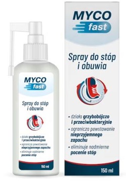 MYCOFAST SPRAY DO STÓP I OBUWIAZ ELIMINUJE NIEPRZ.ZAPACH 150 ML