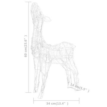 Рождественский олень, акрил, 160 теплых белых цветов.
