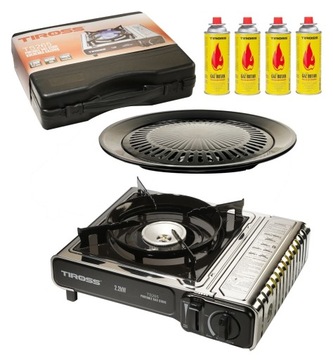 TURYSTYCZNA KUCHENKA GAZOWA TIROSS GRILL + 4xGAZ
