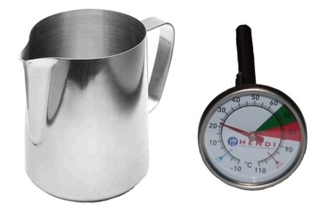 Dzbanek do spieniania mleka 0,35l + termometr