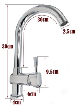 КУХОННЫЙ ФАП ДЛЯ МОЙКИ ОДНОРУЧЕЧНЫЙ, ПОВОРОТНЫЙ, ХРОМ