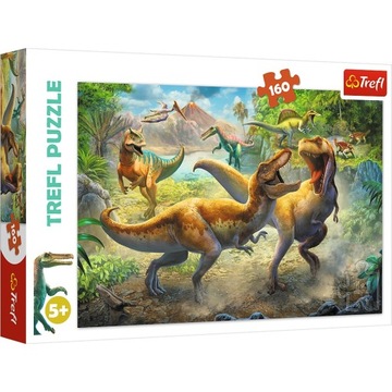Puzzle 160 elementów Walczące tyranozaury