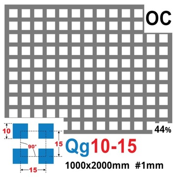 ЛИСТ ПЕРФОРИРОВАННЫЙ 1000 х 2000 ОЦИНКОВАННЫЙ 1 мм Qg 10-15